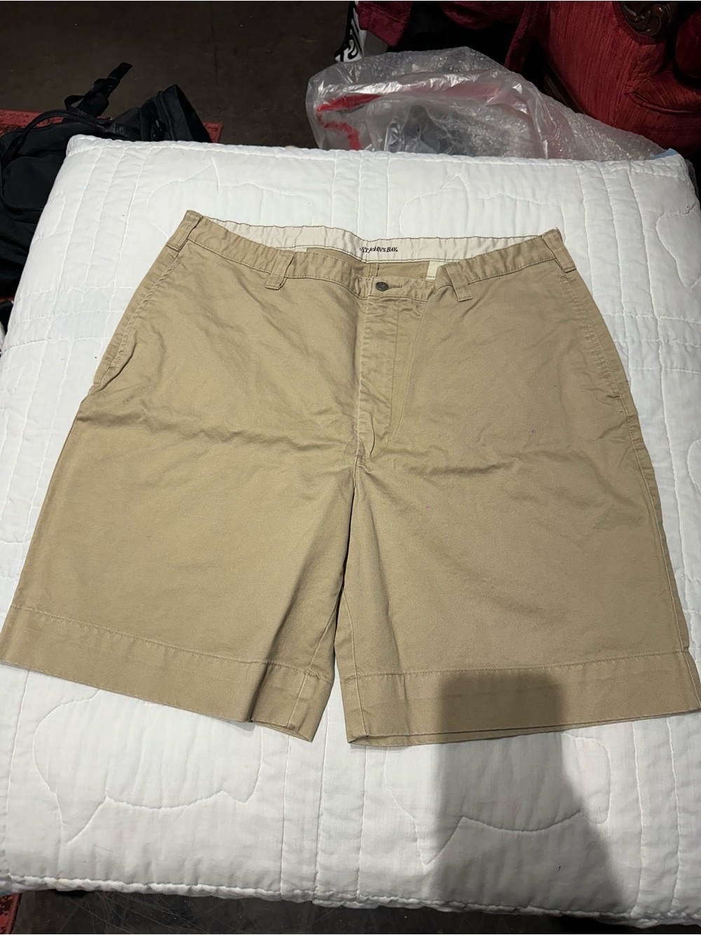 St. John's Bay Men's Flat-Front Shorts in Khaki
